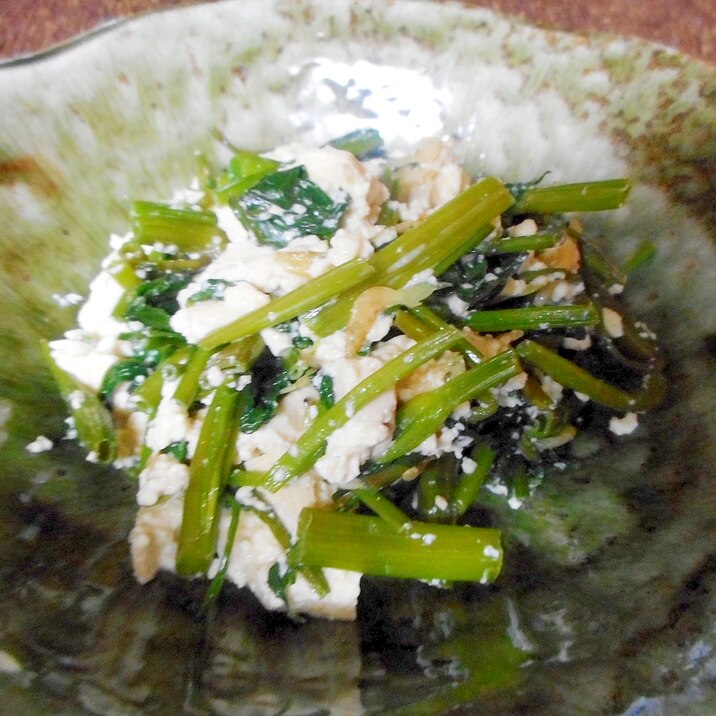 空芯菜と豆腐の炒め物